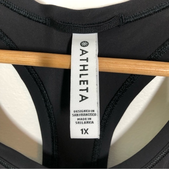 Athleta Black Racerback  Tank with Logo Size 1X - Picture 2 of 5